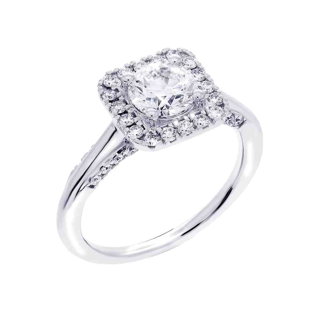 Sylvie Halo Lab Created Diamond Engagement Ring LR12998ARD1.00